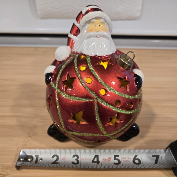 QVC Light Up Santa Clause Orniment Figirine w/ Color Changing Bulb - Picture 9 of 10